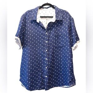 Merona Men’s Short Sleeve Button-Up Shirt – XXL – Palm Tree Print – 100% Cotton